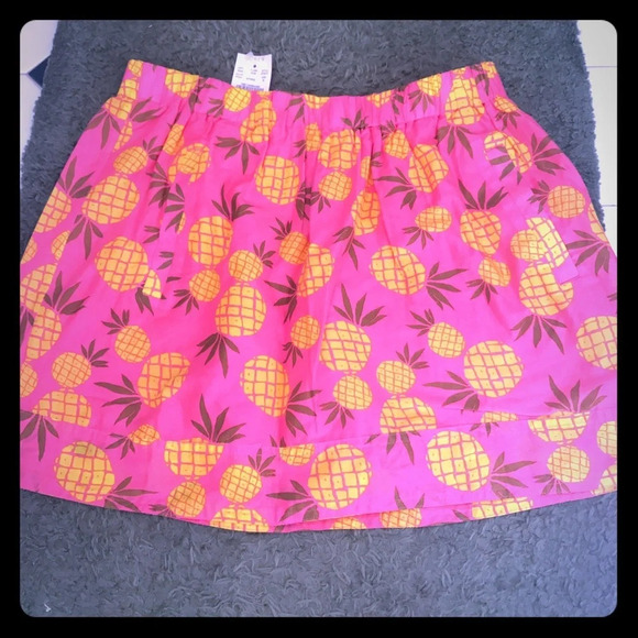 NWT J CREW PINEAPPLE COTTON MINI SKIRT - Picture 2 of 5